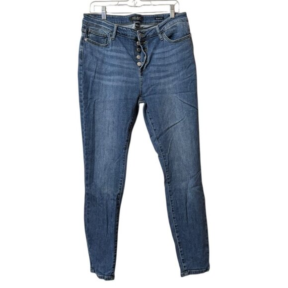 Judy Blue High Rise Button Fly Skinny Fit Denim Jeans 15/32 Tummy Control Modern - Picture 1 of 13